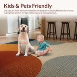 Ultra Soft Area Rug, Non Slip, Stain Resistant, Washable Area Rugs for Living Room, Bedroom, Contemporary Neutral Kids Playroom Foldable Area Rug(Orange)