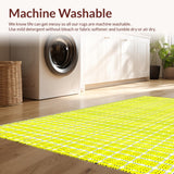 Ultra Soft Area Rug, Non Slip, Stain Resistant, Washable Area Rugs for Living Room, Bedroom, Bright Cheerful Textured Surface(Yellow)
