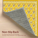 Ultra Soft Area Rug, Non Slip, Stain Resistant, Washable Area Rugs for Living Room, Bedroom, Stylish Black and Brown Pattern(Yellow)