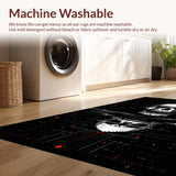 Ultra Soft Area Rug, Non Slip, Stain Resistant, Washable Area Rugs for Living Room, Bedroom, Elegant Witchcraft Inspired Mat(Black)