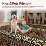Ultra Soft Area Rug, Non Slip, Stain Resistant, Washable Area Rugs for Living Room, Bedroom, Striking Exotic Animal Imagery(Black)