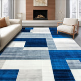 Ultra Soft Area Rug, Non Slip, Stain Resistant, Washable Area Rugs for Living Room, Bedroom, Vibrant Blue and Gray Interplay(Blue)