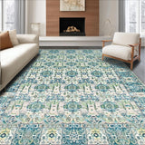 Ultra Soft Area Rug, Non Slip, Stain Resistant, Washable Area Rugs for Living Room, Bedroom, Chic Abstract Diamond Arrangement(Blue)