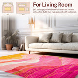 Ultra Soft Area Rug, Non Slip, Stain Resistant, Washable Area Rugs for Living Room, Bedroom, Gradient Sunset Ombre Aesthetic(Yellow)