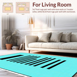 Ultra Soft Area Rug, Non Slip, Stain Resistant, Washable Area Rugs for Living Room, Bedroom, Sophisticated Structured Note Layout(Blue)