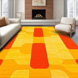 Ultra Soft Area Rug, Non Slip, Stain Resistant, Washable Area Rugs for Living Room, Bedroom, Artful Cookie Motif with Cheerful Hues(Orange)
