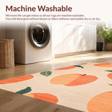 Ultra Soft Area Rug, Non Slip, Stain Resistant, Washable Area Rugs for Living Room, Bedroom, Whimsical Peach Patterned Elegance(Orange)