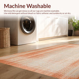 Ultra Soft Area Rug, Non Slip, Stain Resistant, Washable Area Rugs for Living Room, Bedroom, Sunbaked Terracotta Area Durable Indoor Floor Covering(Orange)