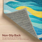 Ultra Soft Area Rug, Non Slip, Stain Resistant, Washable Area Rugs for Living Room, Bedroom, Summer Waves surfer inspired area rug(Blue)