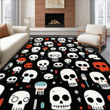Ultra Soft Area Rug, Non Slip, Stain Resistant, Washable Area Rugs for Living Room, Bedroom, Contemporary Dark Humor Design(Black)