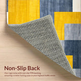 Ultra Soft Area Rug, Non Slip, Stain Resistant, Washable Area Rugs for Living Room, Bedroom, Chic Contemporary Lattice Design(Yellow)
