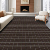 Ultra Soft Area Rug, Non Slip, Stain Resistant, Washable Area Rugs for Living Room, Bedroom, Elegant Textured Tartan Appeal(Brown)