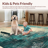 Ultra Soft Area Rug, Non Slip, Stain Resistant, Washable Area Rugs for Living Room, Bedroom, Mythical Ocean Beast Rug With Swirling Arms Design For Modern Spaces(Gray)