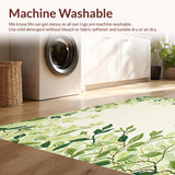 Botanical Retreat Patio Area in Green Beige Lush Foliage(Beige)