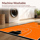 Ultra Soft Area Rug, Non Slip, Stain Resistant, Washable Area Rugs for Living Room, Bedroom, Vibrant Circular Basketball Motif(Orange)