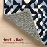 Ultra Soft Area Rug, Non Slip, Stain Resistant, Washable Area Rugs for Living Room, Bedroom, Neutral Abstract Grey Dining Room Non-Slip Area Carpet(Black)