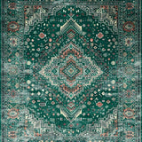 Ultra Soft Area Rug, Non Slip, Stain Resistant, Washable Area Rugs for Living Room, Bedroom, Elegant Distressed Geometric Style(Green)