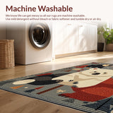 Ultra Soft Area Rug, Non Slip, Stain Resistant, Washable Area Rugs for Living Room, Bedroom, Rustic Bear Scene Multicolor Kitchen Accent Rug(Gray)