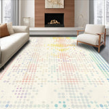 Ultra Soft Area Rug, Non Slip, Stain Resistant, Washable Area Rugs for Living Room, Bedroom, Fun Energetic Polka Dot Statement(White)
