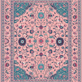 Ultra Soft Area Rug, Non Slip, Stain Resistant, Washable Area Rugs for Living Room, Bedroom, Artful Black Floral Composition(Pink)