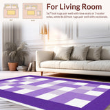 Ultra Soft Area Rug, Non Slip, Stain Resistant, Washable Area Rugs for Living Room, Bedroom, Charming Lavender Geometric Display(Purple)