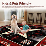 Ultra Soft Area Rug, Non Slip, Stain Resistant, Washable Area Rugs for Living Room, Bedroom, Vintage Warm Tones Accent(Red)