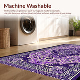 Ultra Soft Area Rug, Non Slip, Stain Resistant, Washable Area Rugs for Living Room, Bedroom, Vintage Blue and Purple Nursery Carpet(Purple)