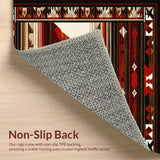 Ultra Soft Area Rug, Non Slip, Stain Resistant, Washable Area Rugs for Living Room, Bedroom, Bold Rustic Cabin Decor(Red)