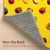 Ultra Soft Area Rug, Non Slip, Stain Resistant, Washable Area Rugs for Living Room, Bedroom, Playful Citrus Design Shower Soft Bath Rug(Yellow)