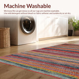 Ultra Soft Area Rug, Non Slip, Stain Resistant, Washable Area Rugs for Living Room, Bedroom, Eclectic Multicolor Ethnic Design(Red)