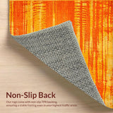 Ultra Soft Area Rug, Non Slip, Stain Resistant, Washable Area Rugs for Living Room, Bedroom, Chic Modern Artistic Textured Design(Orange)