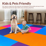 Ultra Soft Area Rug, Non Slip, Stain Resistant, Washable Area Rugs for Living Room, Bedroom, Dynamic Playful Patterned Accent(Orange)