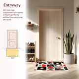Ultra Soft Area Rug, Non Slip, Stain Resistant, Washable Area Rugs for Living Room, Bedroom, Striking Monochrome Record Design(Black)