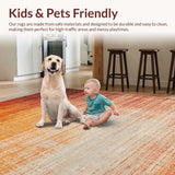 Ultra Soft Area Rug, Non Slip, Stain Resistant, Washable Area Rugs for Living Room, Bedroom, Ombre Gradient Rug with Rustic Vintage Look and Delicate Linear Texture(Brown)