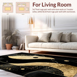 Ultra Soft Area Rug, Non Slip, Stain Resistant, Washable Area Rugs for Living Room, Bedroom, Sophisticated Modern Art Inspired Style(Gold)