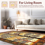Ultra Soft Area Rug, Non Slip, Stain Resistant, Washable Area Rugs for Living Room, Bedroom, Nature-Inspired Earthy Tones(Gold)