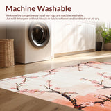 Ultra Soft Area Rug, Non Slip, Stain Resistant, Washable Area Rugs for Living Room, Bedroom, Delightful Soft Pink Abstract Motif(Pink)