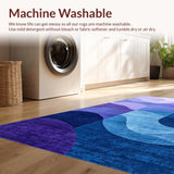 Ultra Soft Area Rug, Non Slip, Stain Resistant, Washable Area Rugs for Living Room, Bedroom, Vibrant Abstract Soft Touch(Purple)