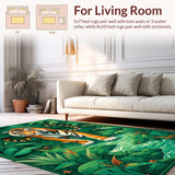 Ultra Soft Area Rug, Non Slip, Stain Resistant, Washable Area Rugs for Living Room, Bedroom, Playful Contemporary Animal Aesthetic(Green)
