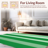 Chic Textured Green and White Stripes(Green)