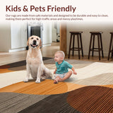 Ultra Soft Area Rug, Non Slip, Stain Resistant, Washable Area Rugs for Living Room, Bedroom, Elegant Gradient Linear Design(Brown)