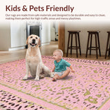 Ultra Soft Area Rug, Non Slip, Stain Resistant, Washable Area Rugs for Living Room, Bedroom, Contemporary Pink Animal Aesthetic(Pink)