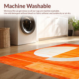Ultra Soft Area Rug, Non Slip, Stain Resistant, Washable Area Rugs for Living Room, Bedroom, Abstract Earthy Tones Geometry(Orange)
