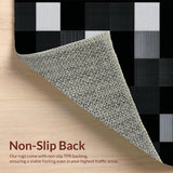 Ultra Soft Area Rug, Non Slip, Stain Resistant, Washable Area Rugs for Living Room, Bedroom, Rustic Monochrome Checkered Aesthetic(Gray)