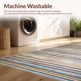 Ultra Soft Area Rug, Non Slip, Stain Resistant, Washable Area Rugs for Living Room, Bedroom, Inviting Warm Toned Stripe Composition(Orange)