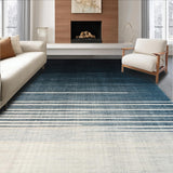 Ultra Soft Area Rug, Non Slip, Stain Resistant, Washable Area Rugs for Living Room, Bedroom, Non-Slip Area Rug Striped Ombre Design Washable Decor(Blue)