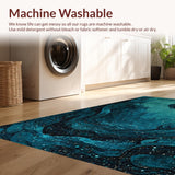Ultra Soft Area Rug, Non Slip, Stain Resistant, Washable Area Rugs for Living Room, Bedroom, Tentacle Twist Nautical Carpet Aquatic Theme Washable Bath Mat Non-Slip(Blue)