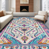 Ultra Soft Area Rug, Non Slip, Stain Resistant, Washable Area Rugs for Living Room, Bedroom, Modern Abstract Patterned Delight(White)