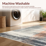 Ultra Soft Area Rug, Non Slip, Stain Resistant, Washable Area Rugs for Living Room, Bedroom, Boho Chic Area Rug: Peach, Cream, & Carbon Grey Design(Gray)