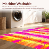 Ultra Soft Area Rug, Non Slip, Stain Resistant, Washable Area Rugs for Living Room, Bedroom, Vibrant Whimsical Tie-Dye Aesthetic(Orange)